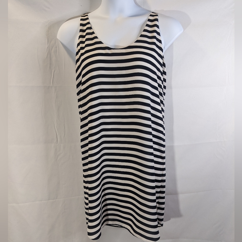 3/$30 - LOFT Navy & White Striped Tank Top - M